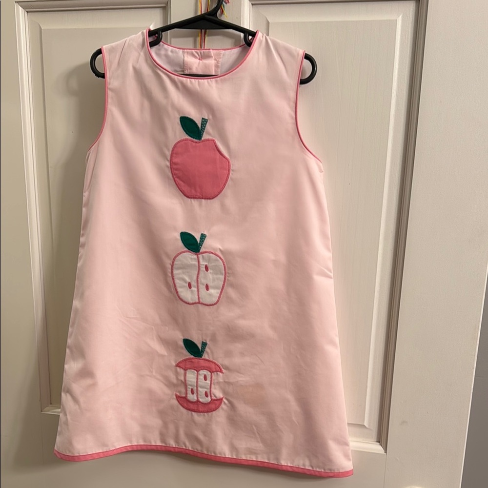 TBBC Pink Dress with Apple Appliqué girls size 6 The Beaufort Bonnet Company